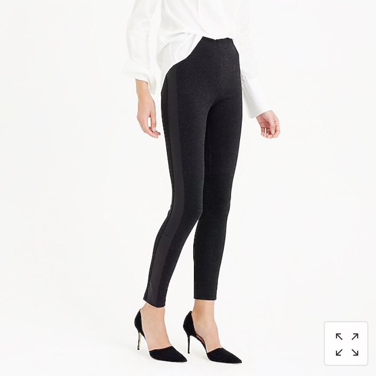 J.Crew Pixie Pant With Leather Tux Stripe